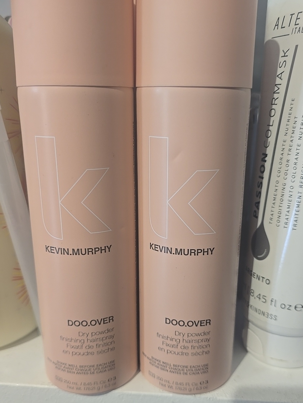 2 Cans KEVIN.MURPHY DOO.OVER Dry Powder Finishing Hairspray — Blush Pink